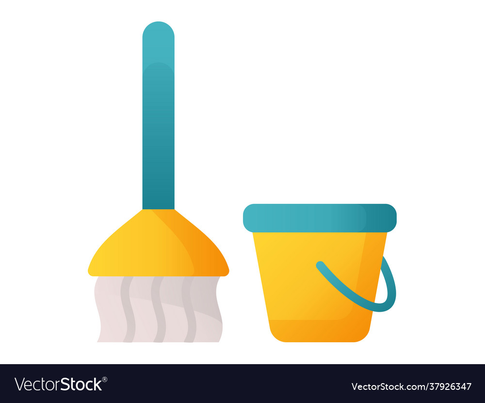 Mop bucket single isolated icon with smooth style vector image Mop bucket single isolated icon with smooth style