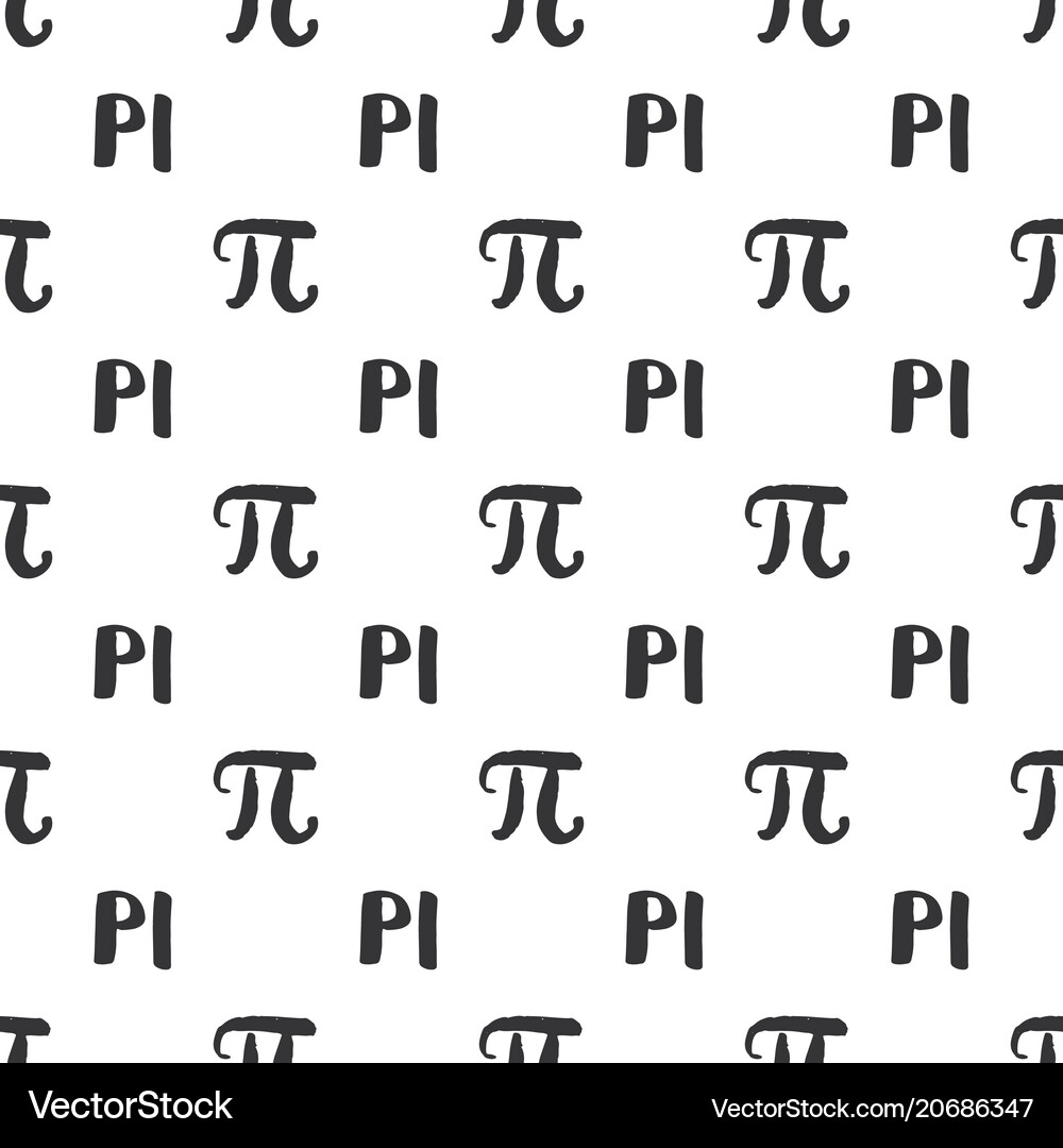 Pi symbol seamless pattern hand drawn sketched Vector Image