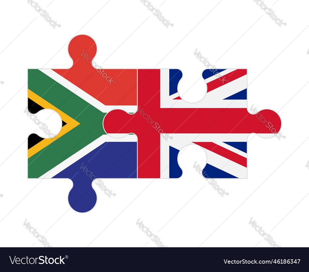 Puzzle of flags south africa and united kingdom