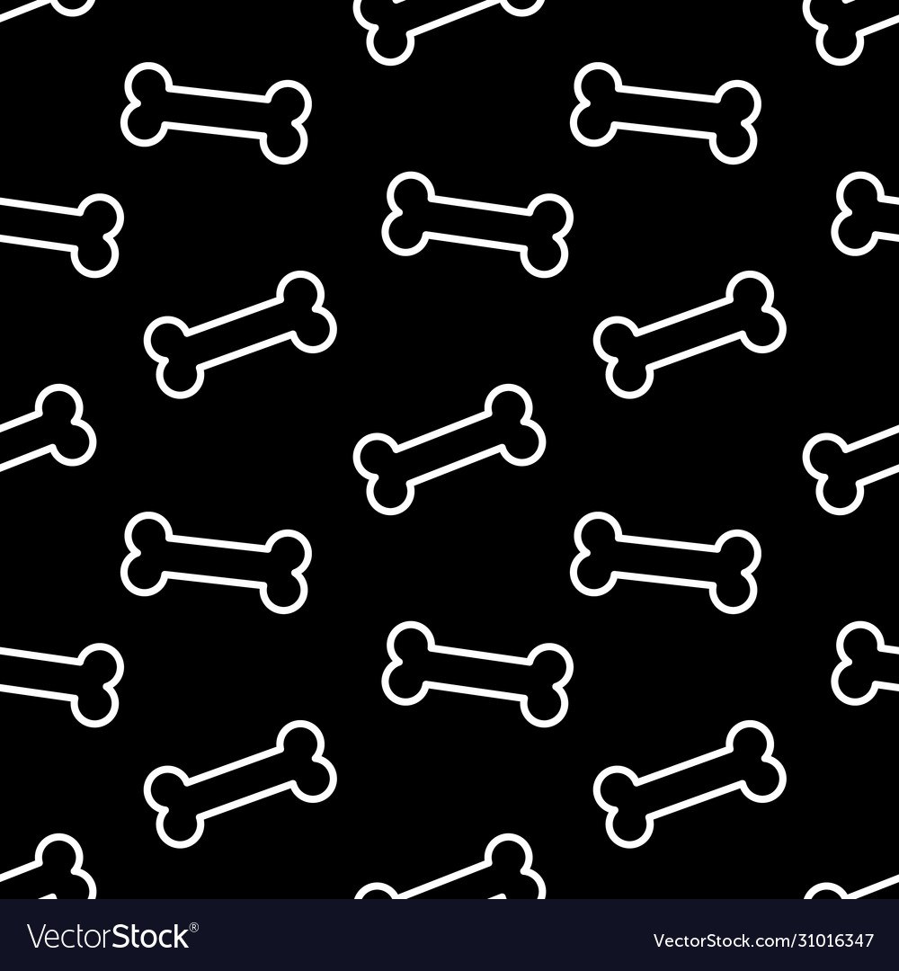 Seamless pattern with outline bones