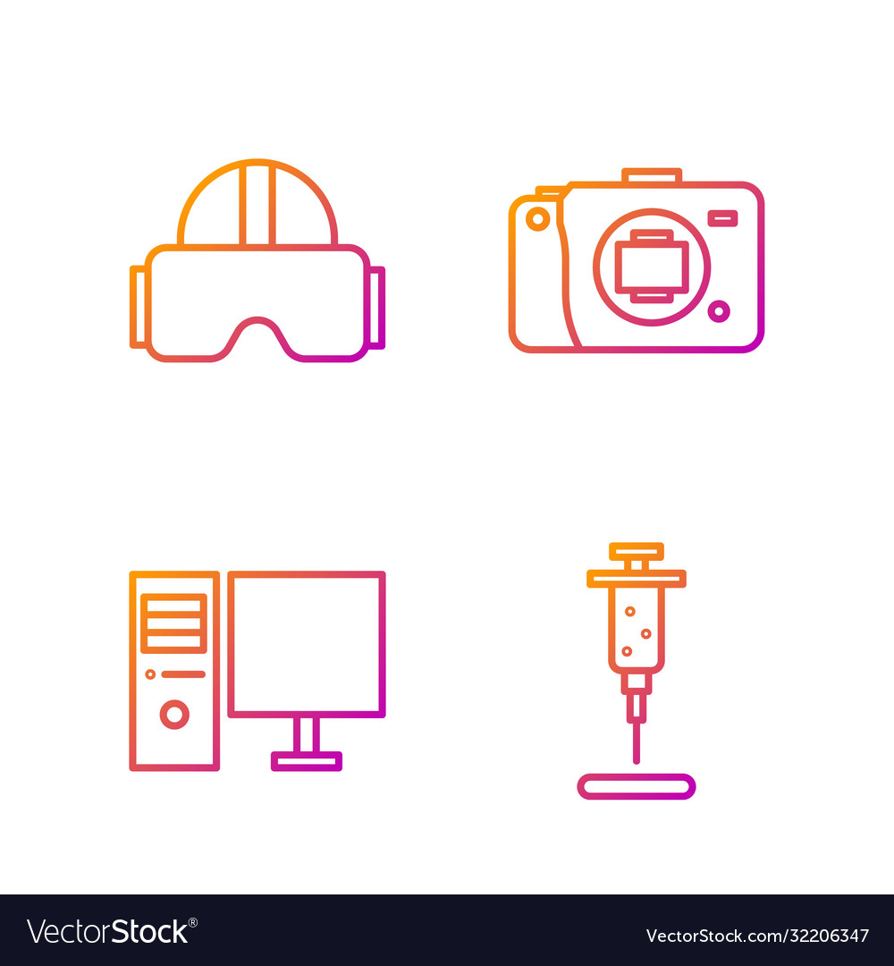 Set line syringe computer monitor virtual