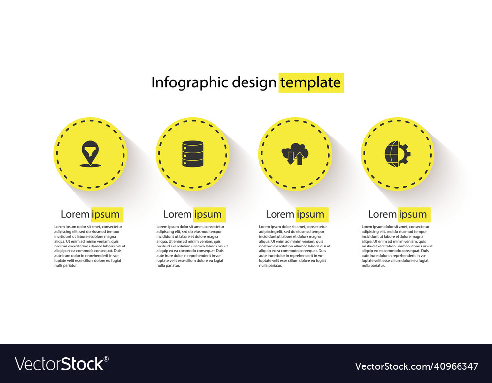 Set location with sales funnel server data web vector image Set location with sales funnel server data web