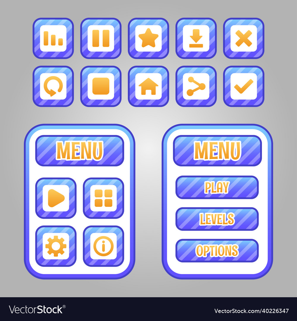 Set of game menu selection for rpg and adventure Vector Image Set of game menu selection for rpg and adventure