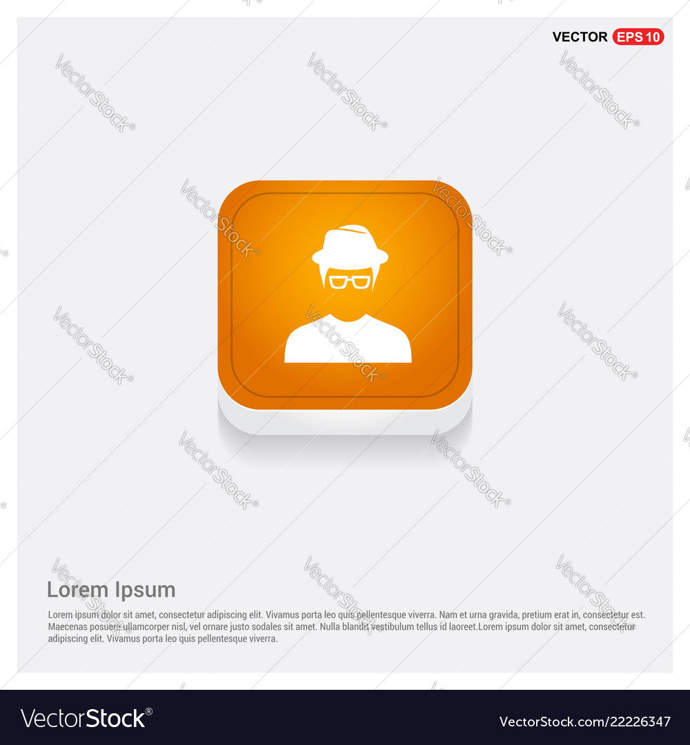 Spy user icon orange abstract web button