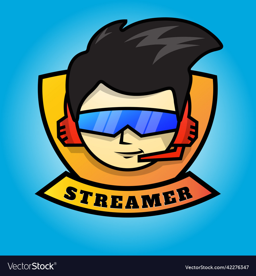Streamer mascot design vector image Streamer mascot design