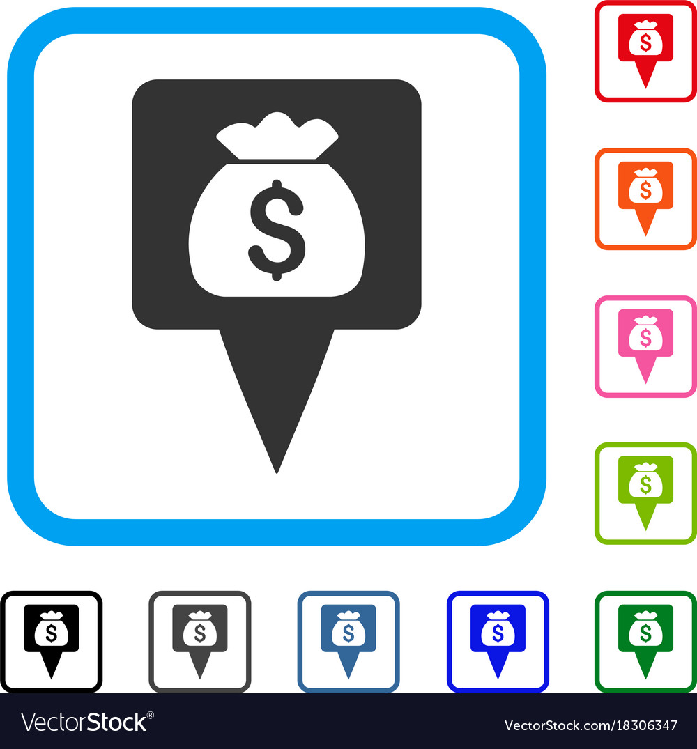 Treasure map pointer framed icon