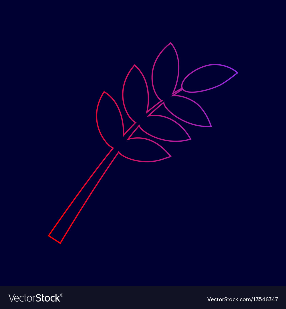 Tree branch sign line icon with gradient