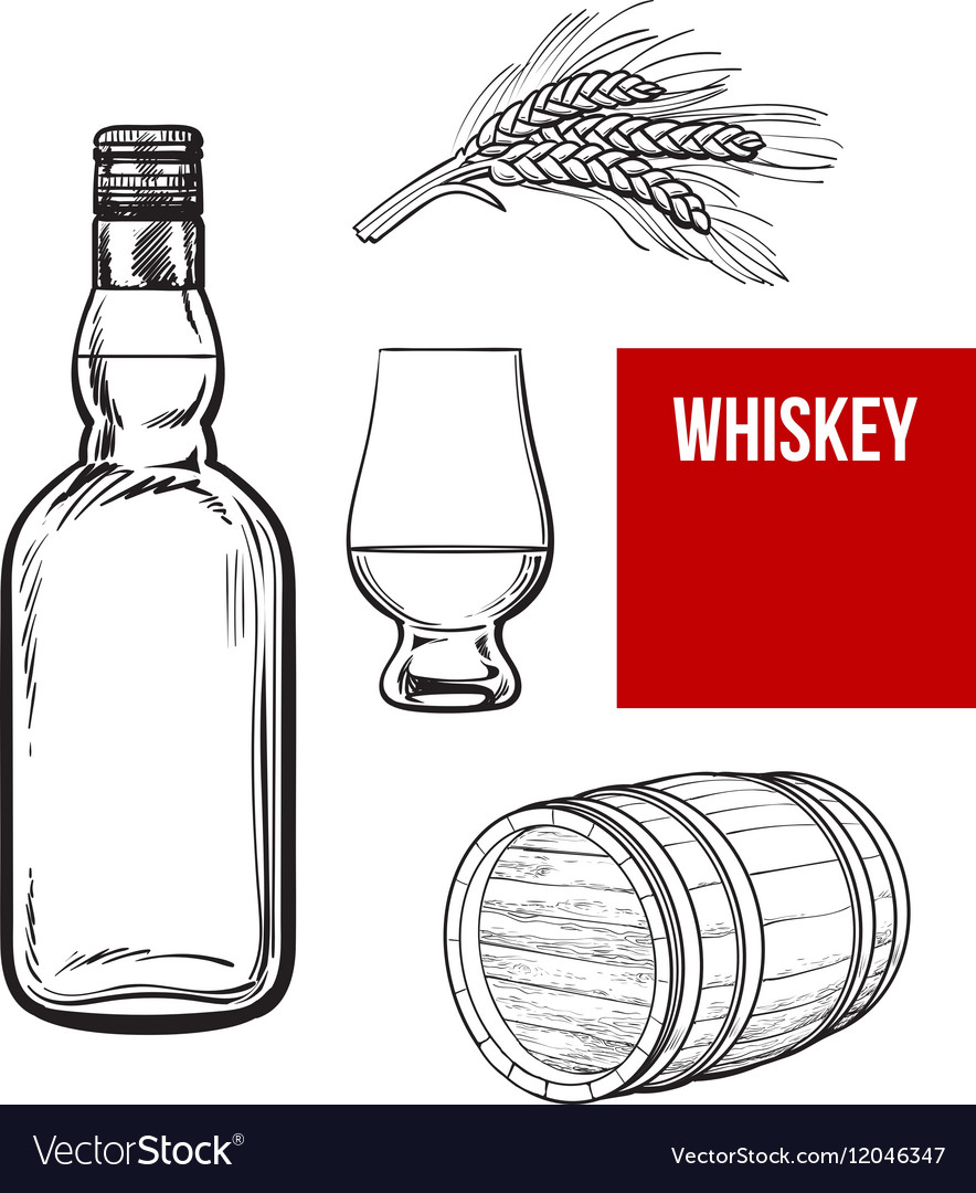 Whiskey Flasche und Schußglas