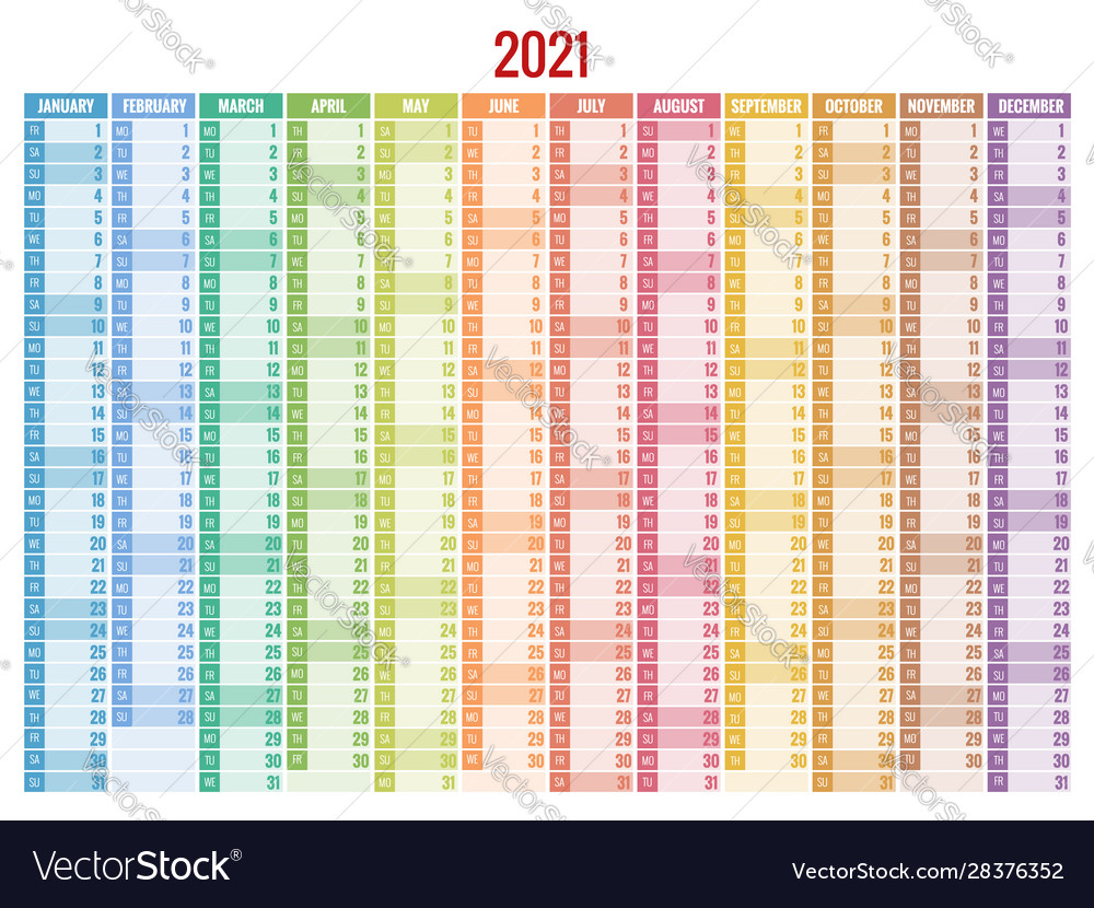 2021 calendar business planner print template Vector Image