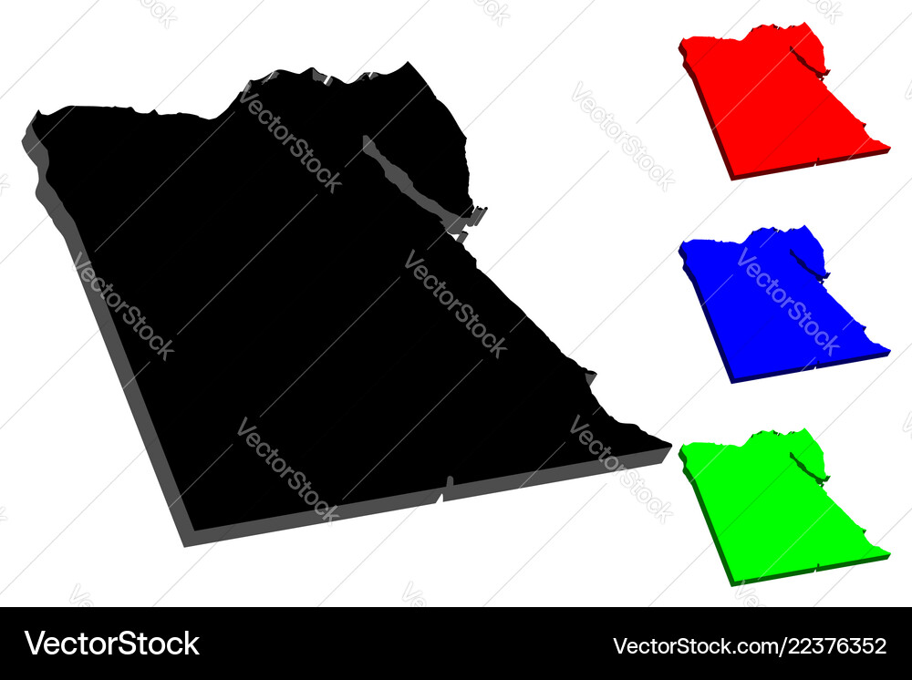 3d map egypt Royalty Free Vector Image - VectorStock