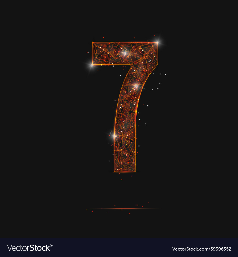 Abstract isolated orange image of a number seven vector image Abstract isolated orange image of a number seven