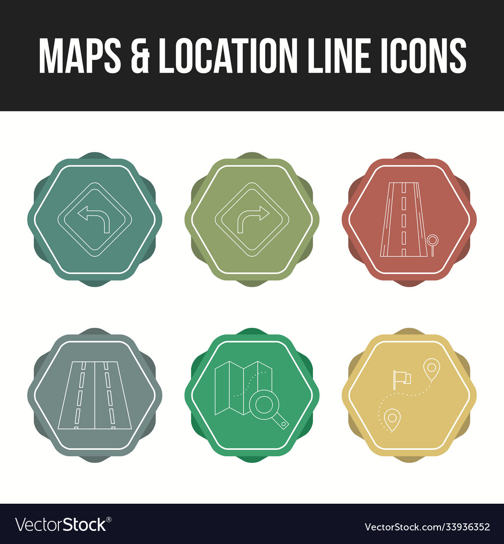 Beautiful maps location unique line icon set