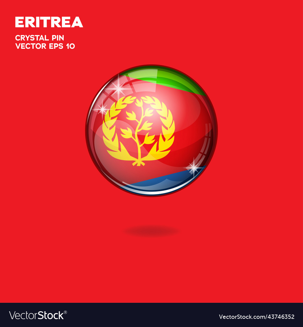 Eritrea Flagge 3D Knopf