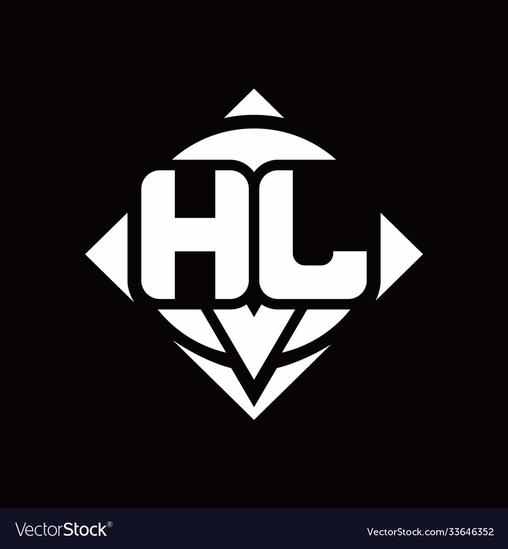 Hl logo monogram with circle shape and square
