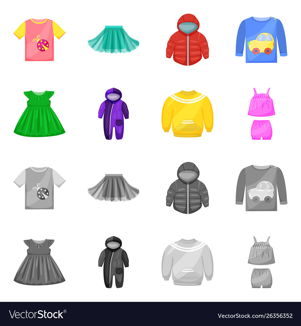 Isolated object fashion and garment symbol set