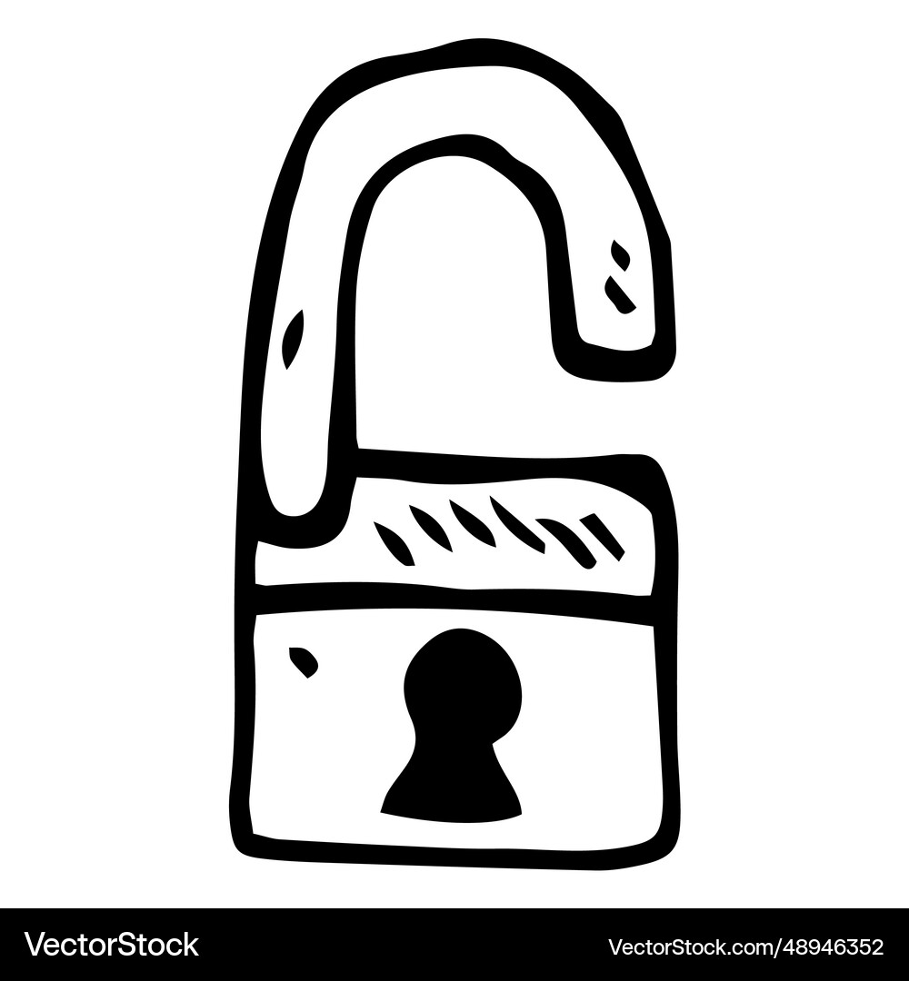 Padlock doodle icon Royalty Free Vector Image - VectorStock
