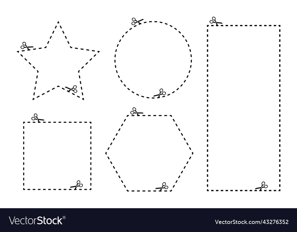 Paper cut set scissors outline for frame print