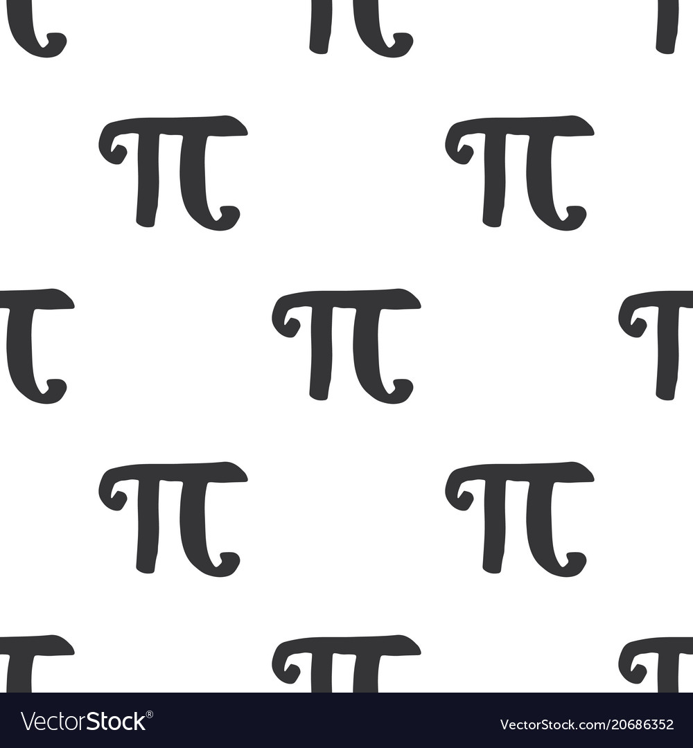 Pi symbol seamless pattern hand drawn sketched Vector Image