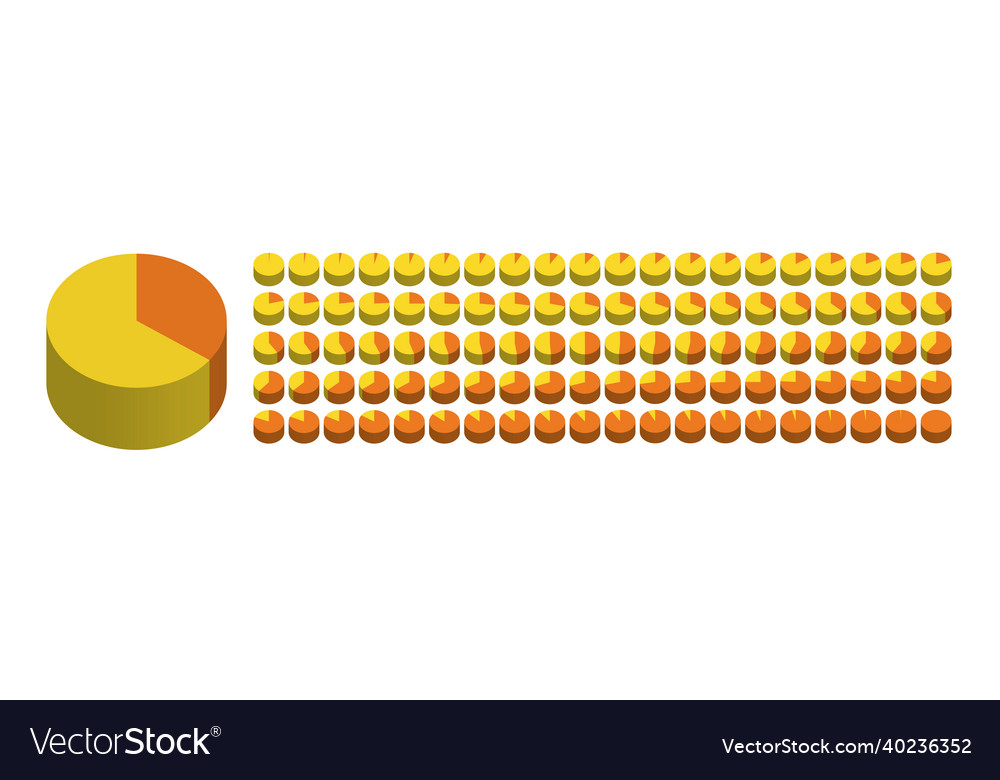 Pie chart set loading by 1 percent Vector Image Pie chart set loading by 1 percent