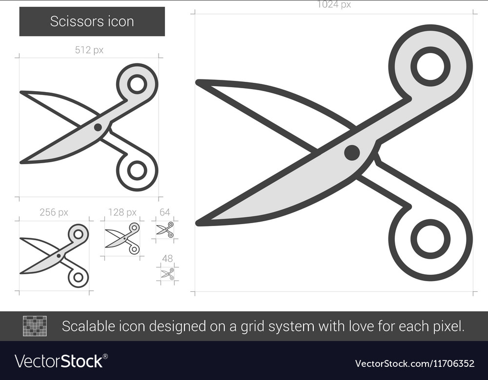Scissors line icon