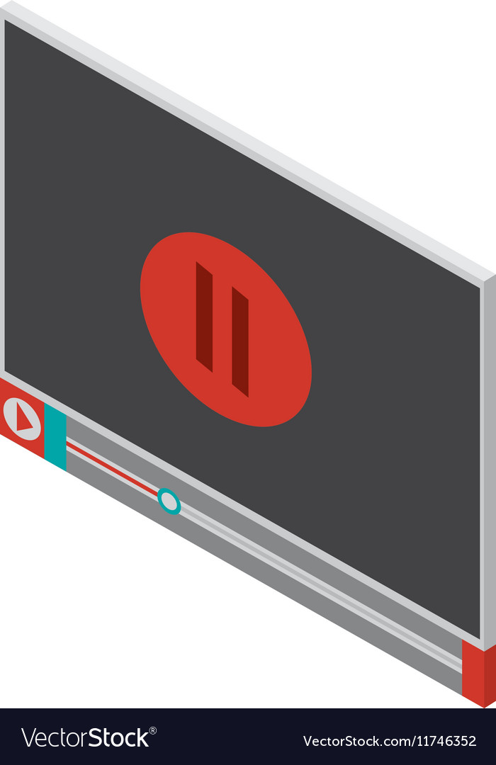 Screen with pause icon and play button