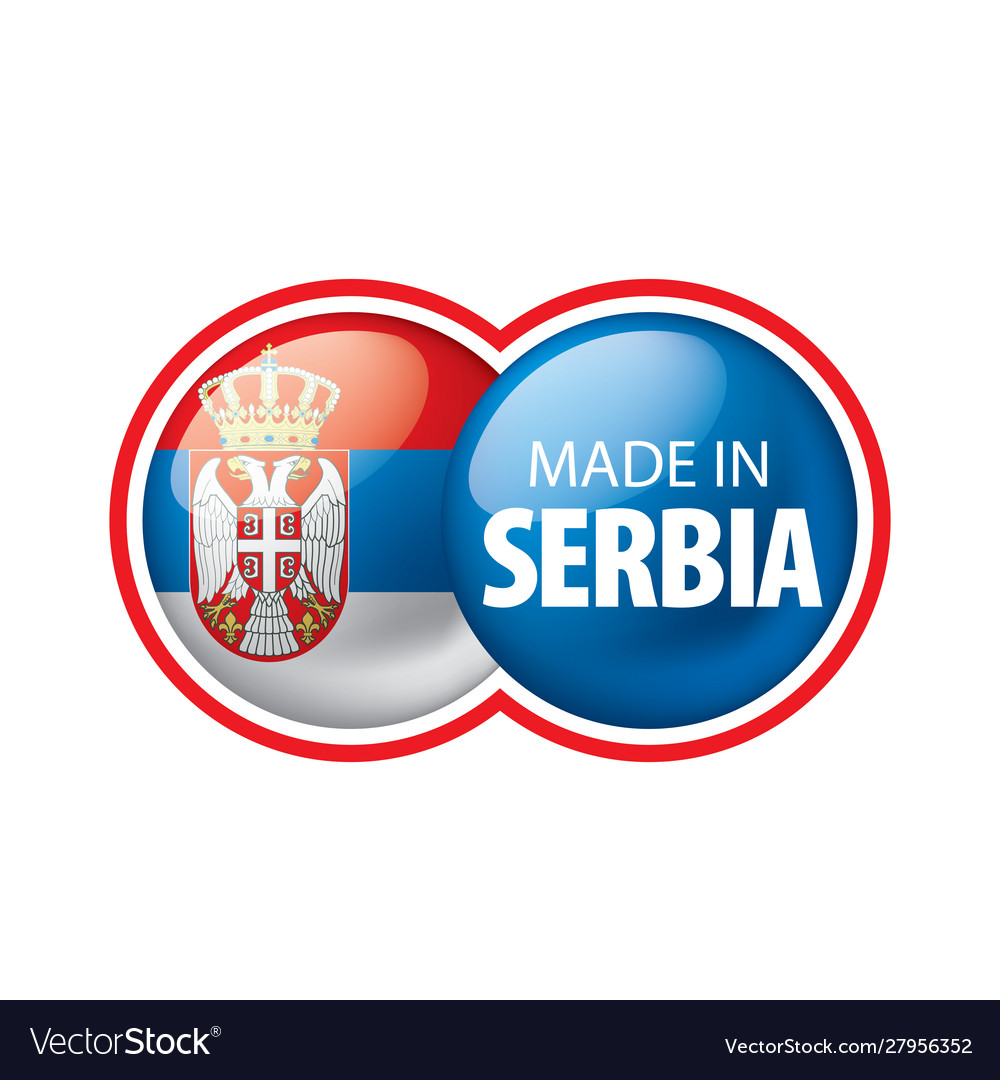 Serbia flag on a white