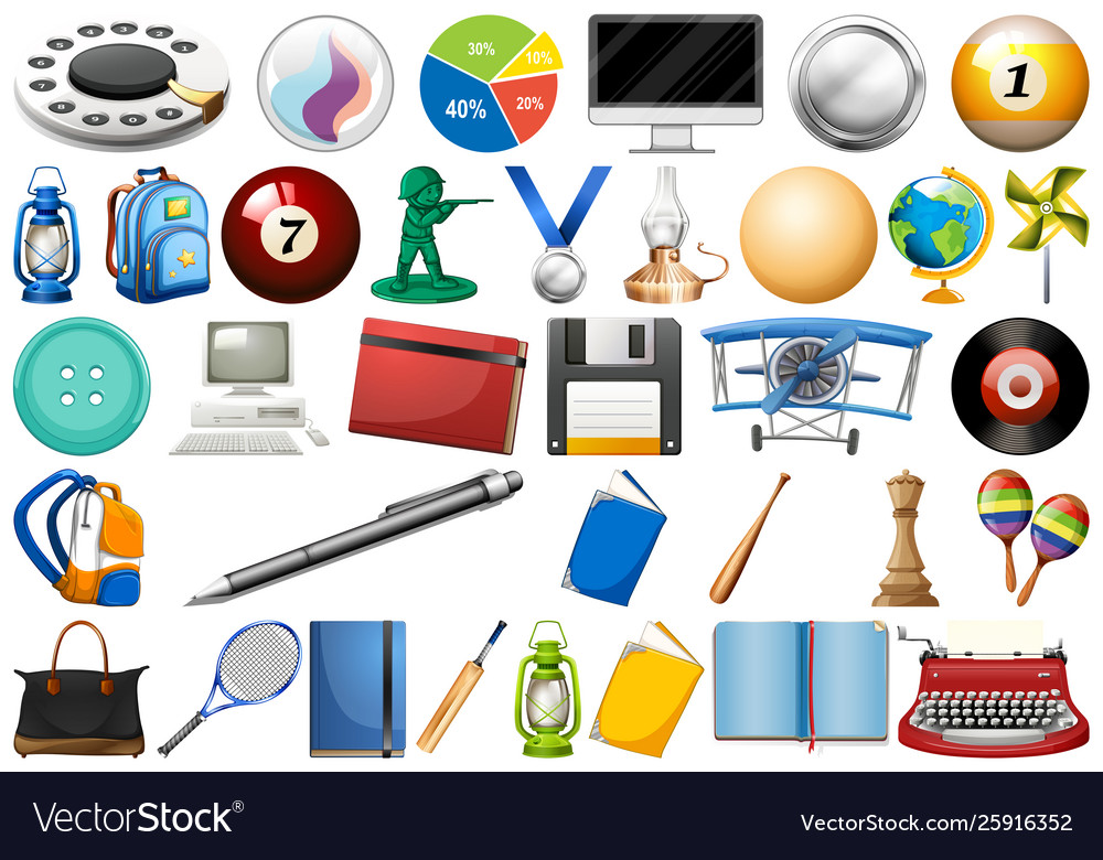 Set different object vector image Set different object