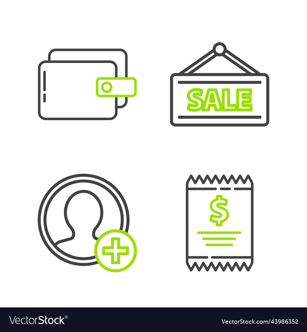 Set line paper check and financial create vector image Set line paper check and financial create