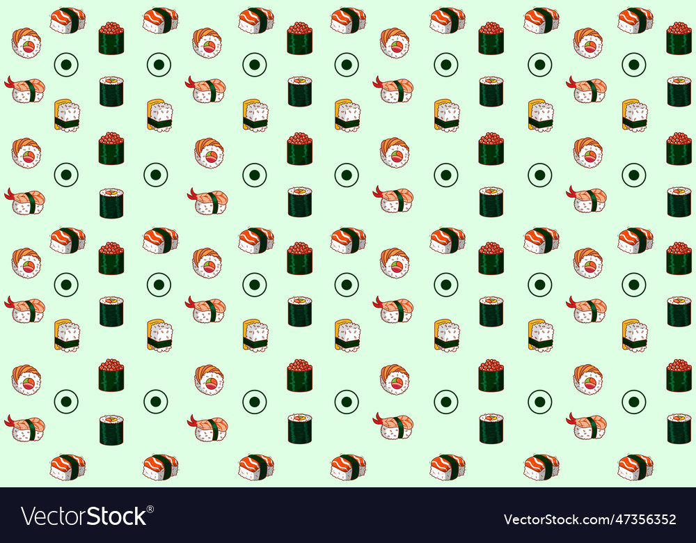 Sushi Pattern Background