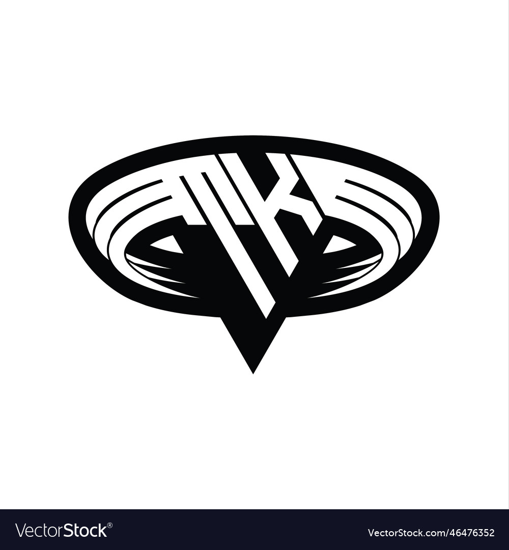 Tk logo monogram with triangle shape slice
