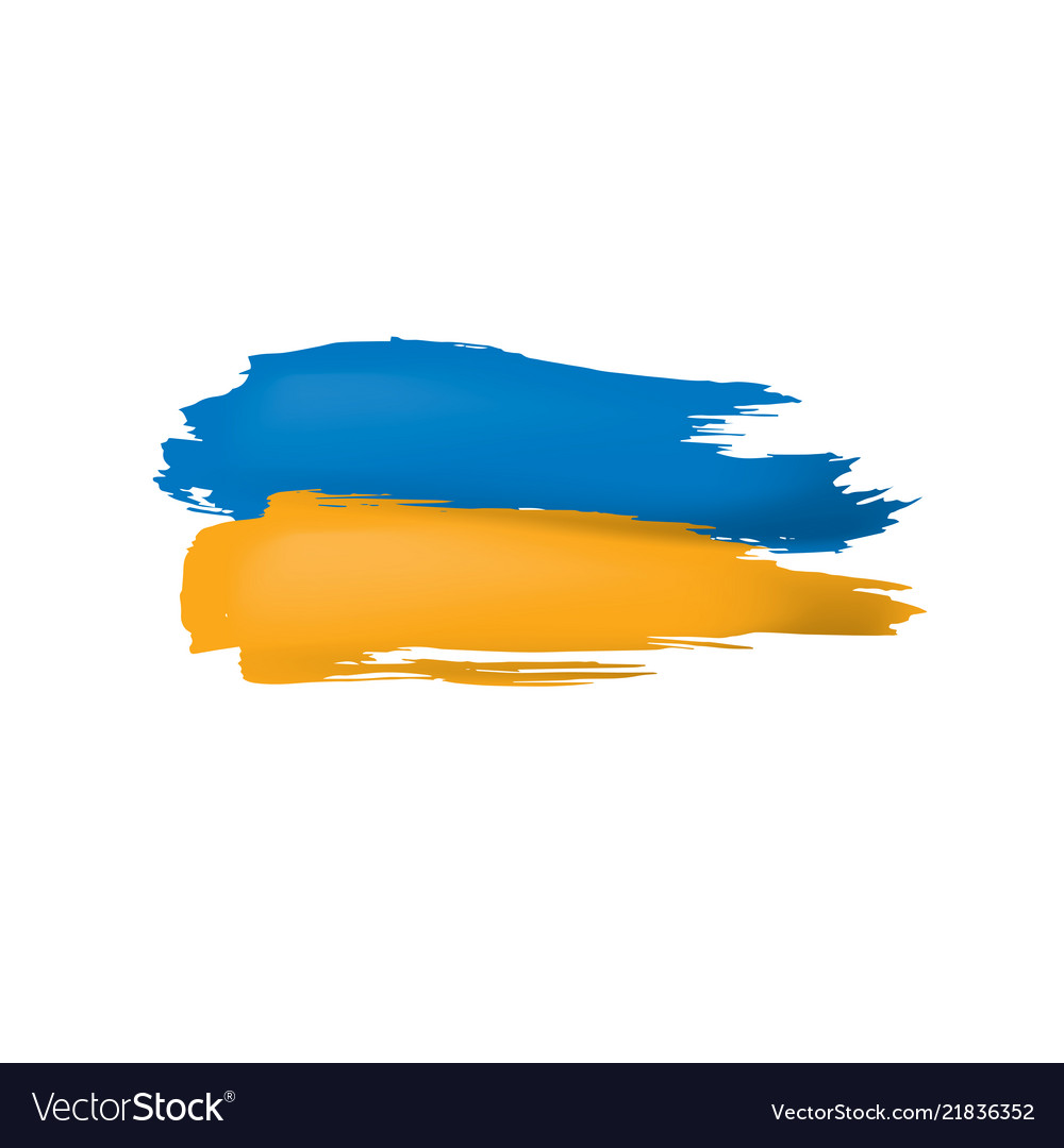 Ukraine flag on a white