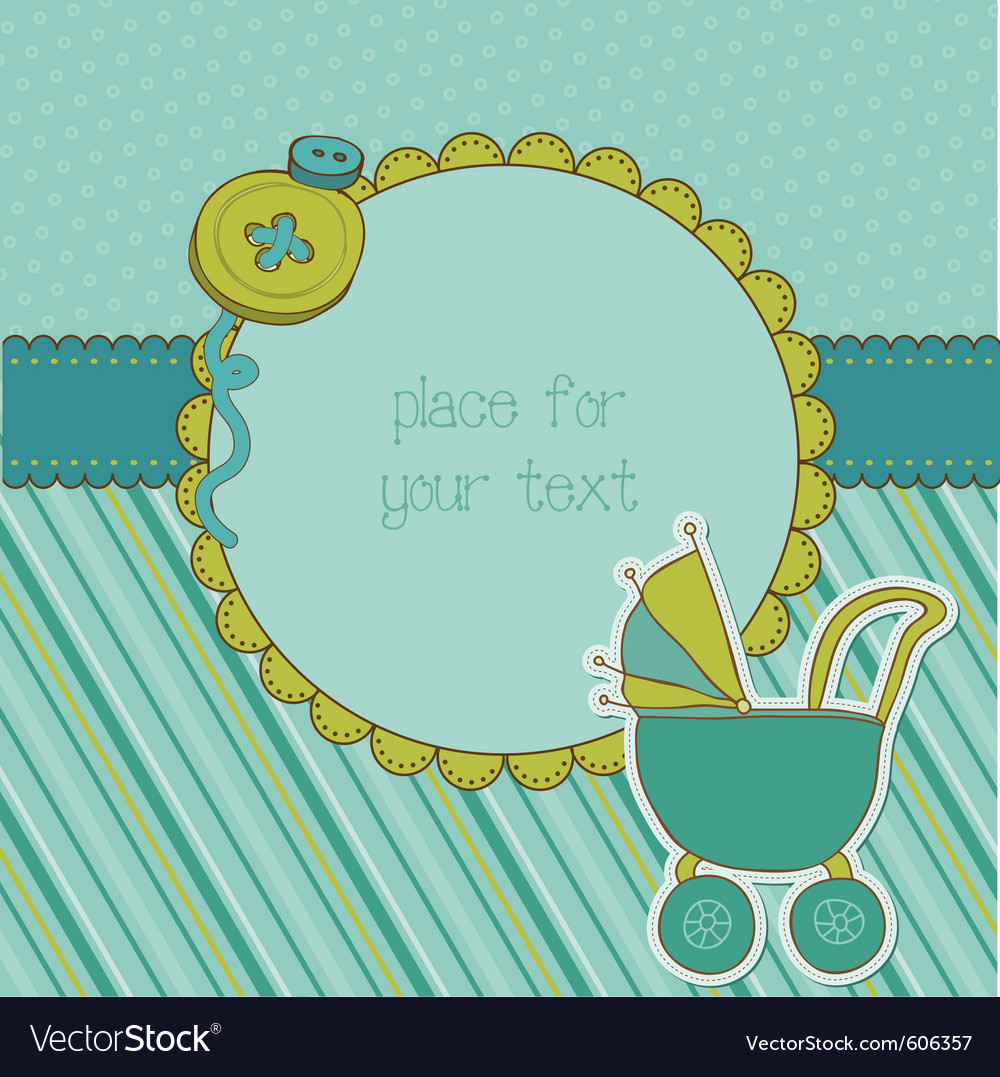 Baby boy arrival card with photo frame and place f