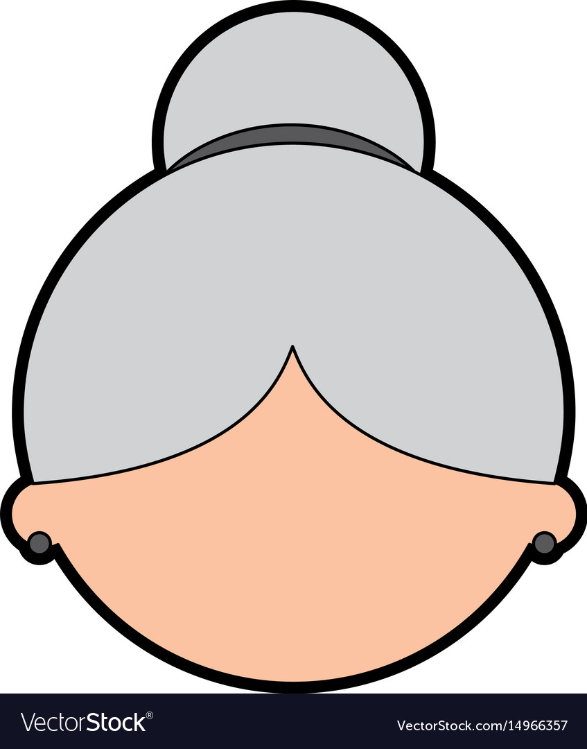 Cute Grandmother Head Avatar Character Royalty Free Vector