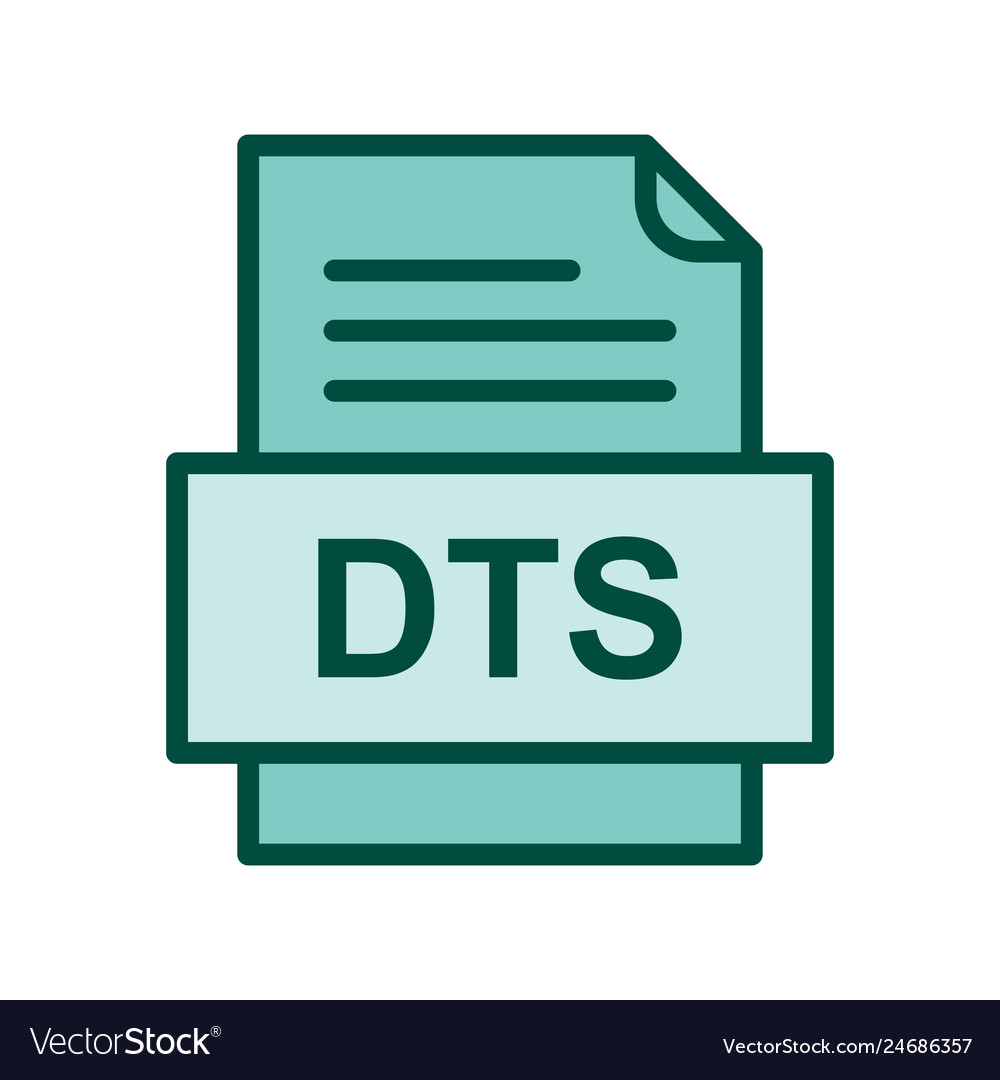 Dts file document icon Royalty Free Vector Image