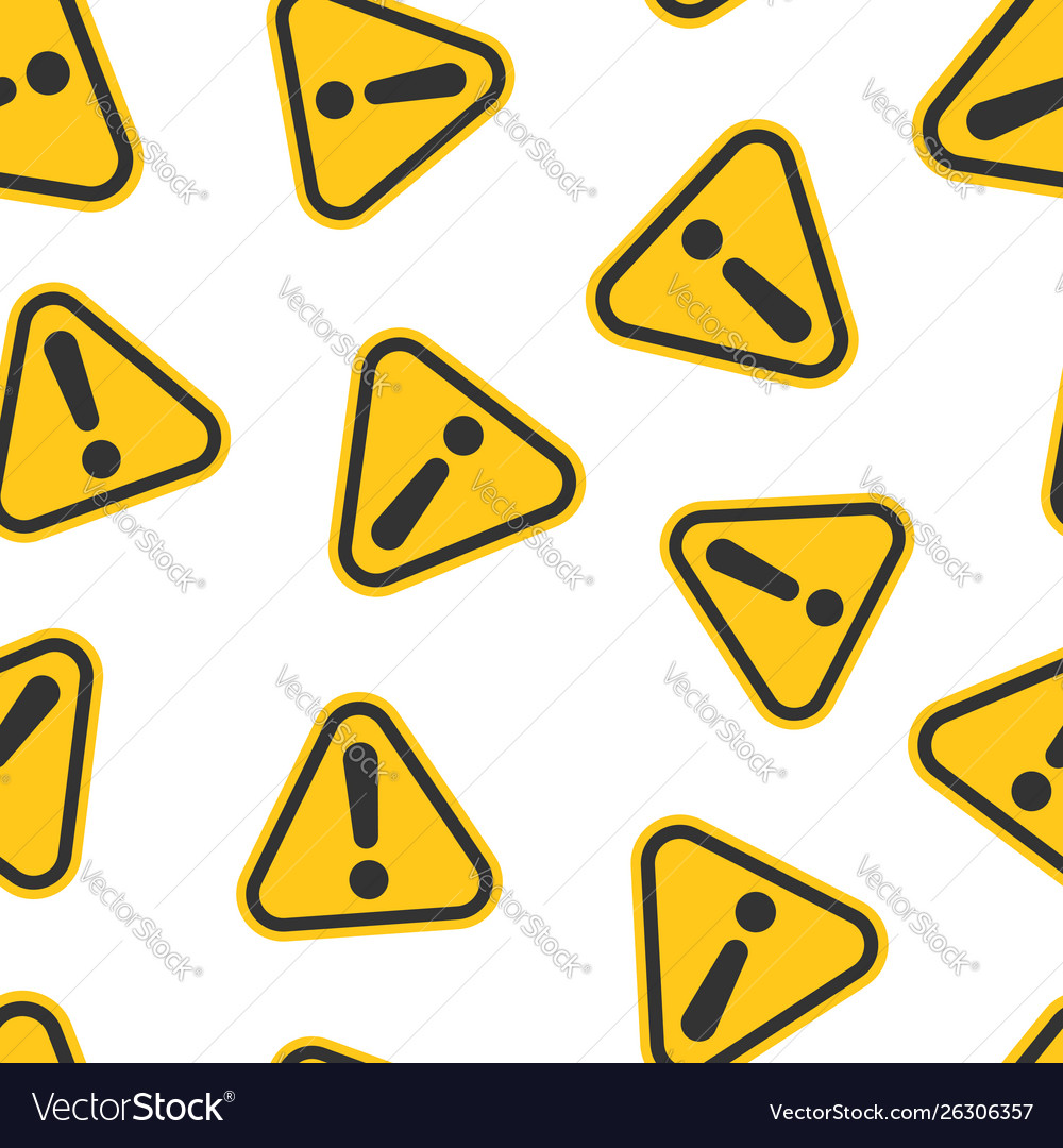 Exclamation mark icon seamless pattern background vector image Exclamation mark icon seamless pattern background