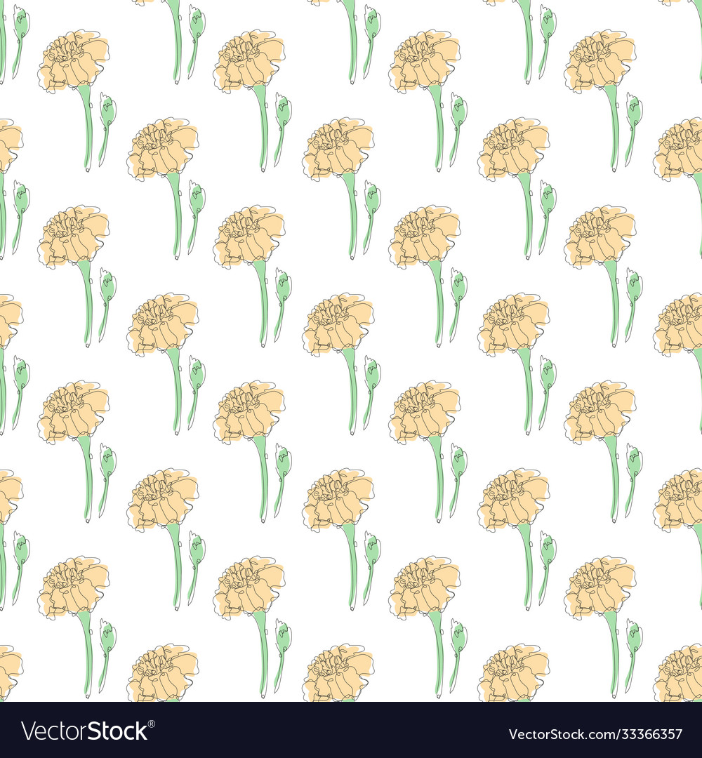 Floral seamless pattern line art Royalty Free Vector Image