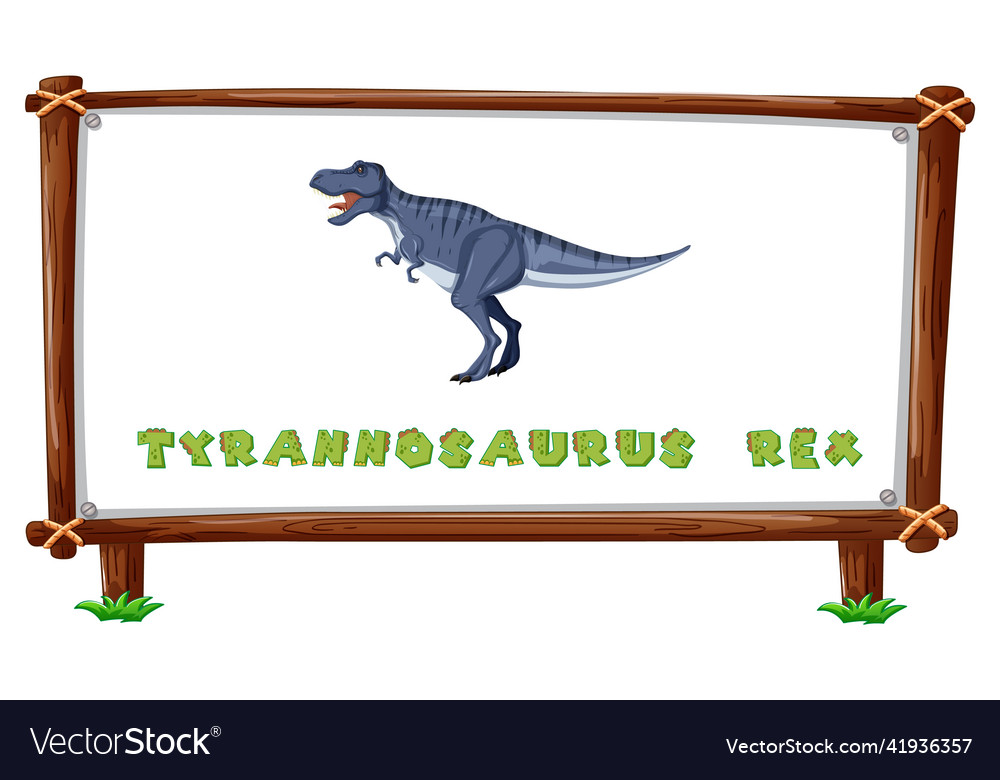 Frame template with dinosaurs and text vector image Frame template with dinosaurs and text