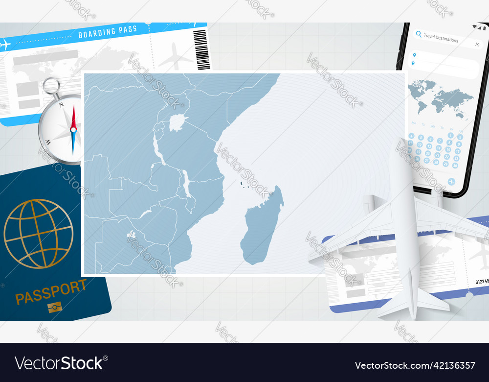 Journey to comoros with a map