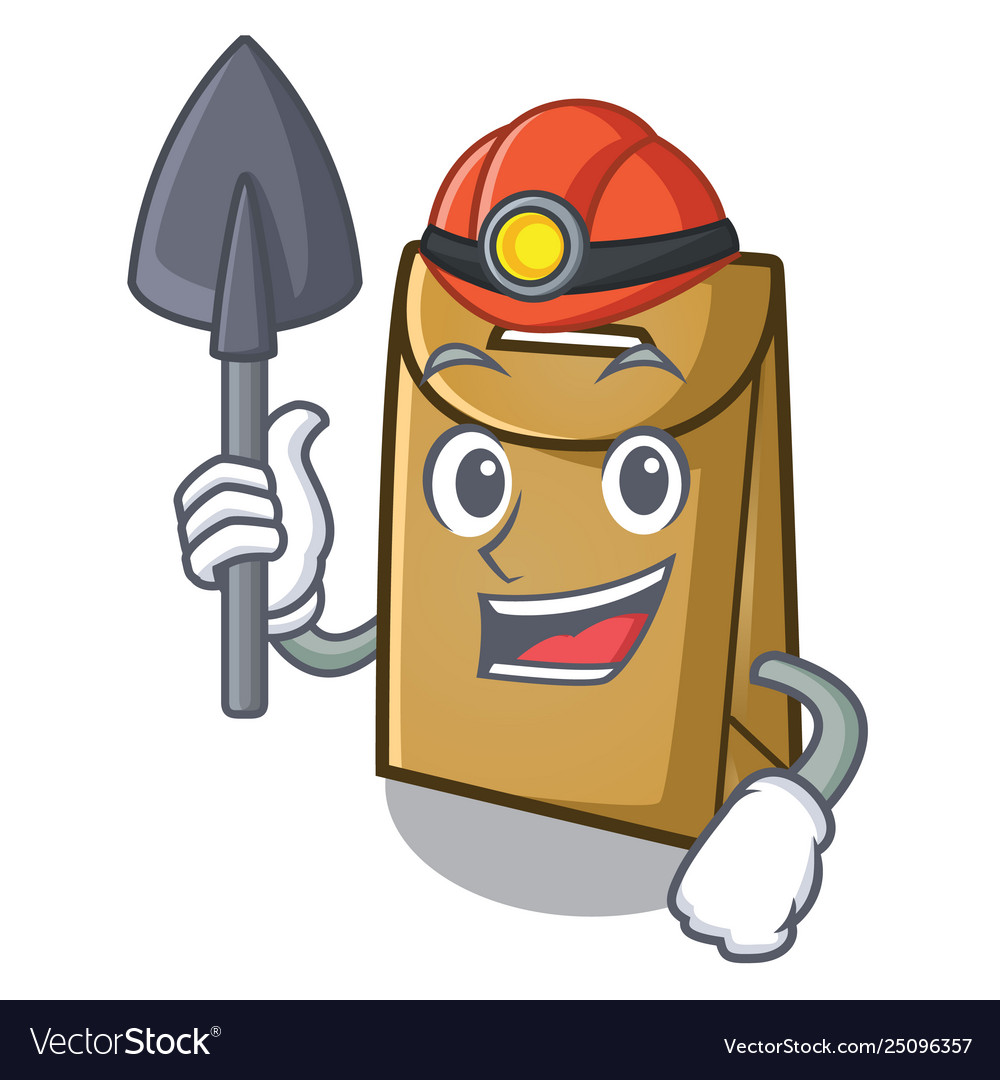 Miner paper bag in cartoon shape