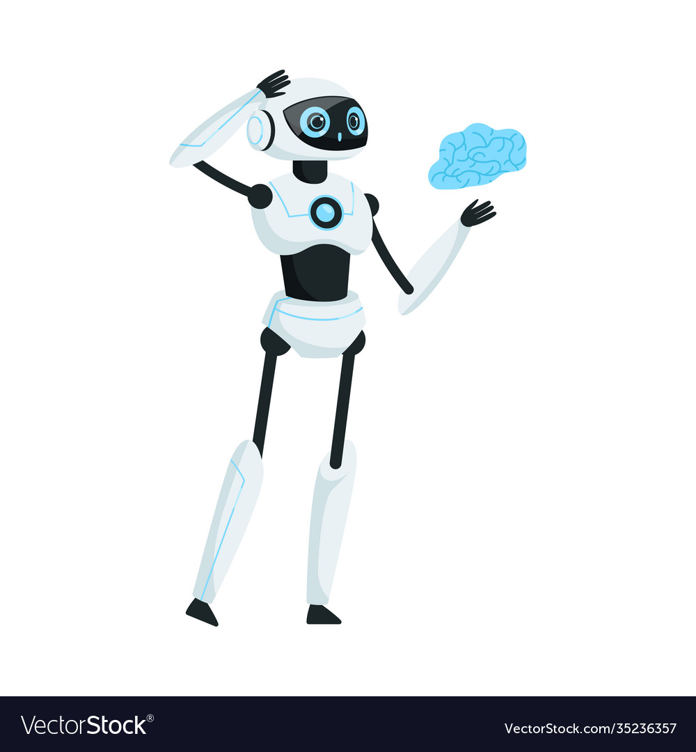 Modern robot as smart programmable machine Vector Image Modern robot as smart programmable machine