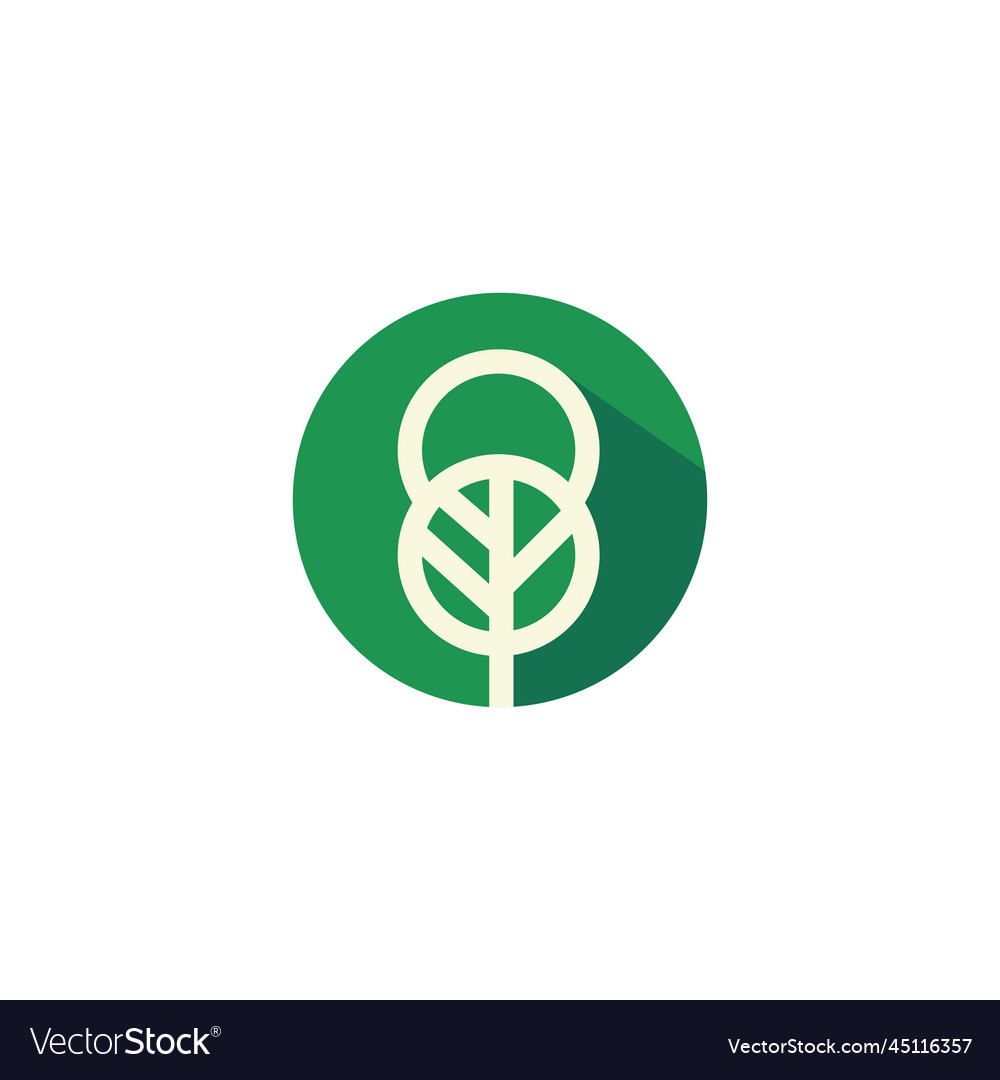 Monogram circle tree logo boutique linear design