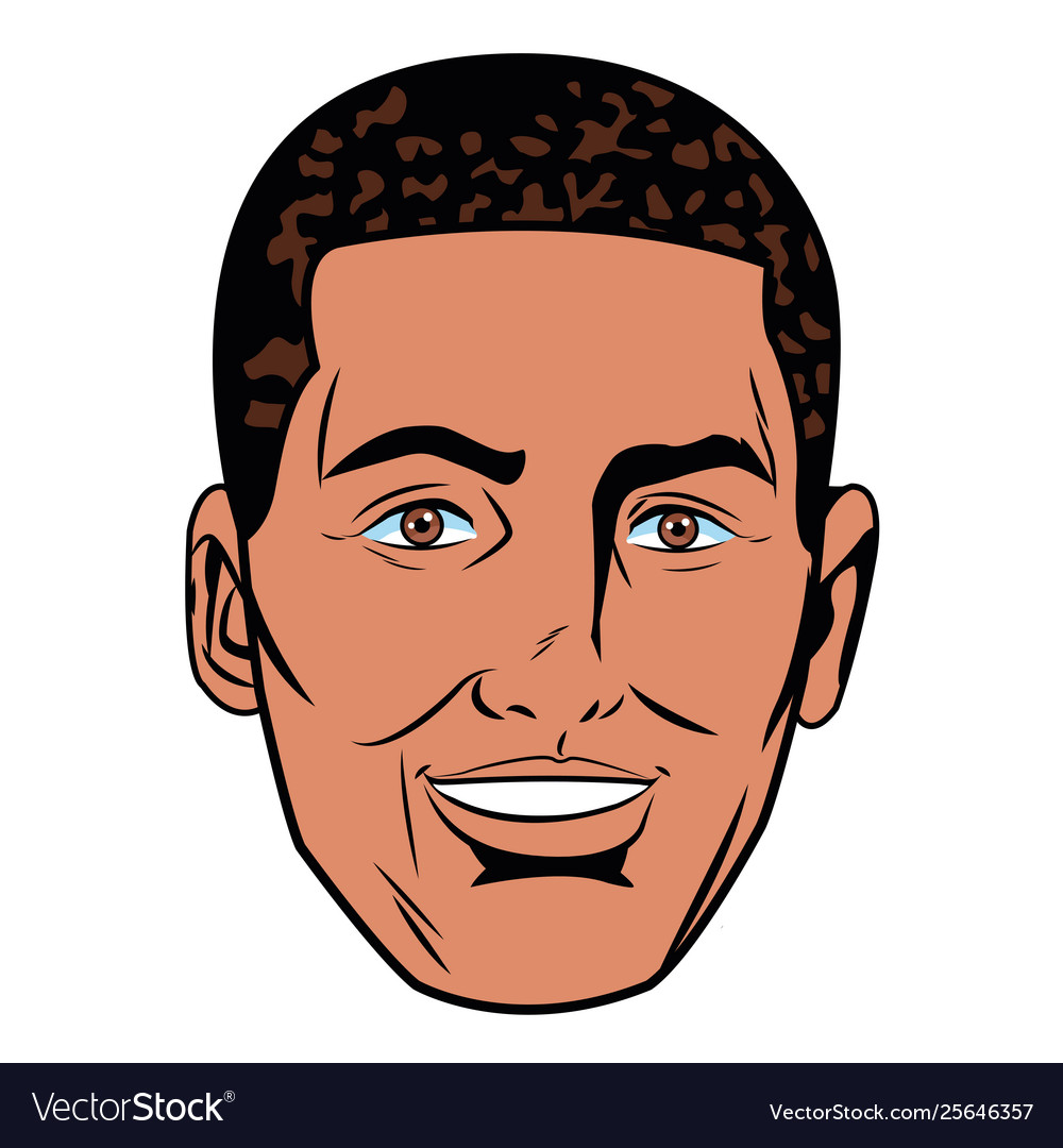 Pop art handsome man smiling isolated