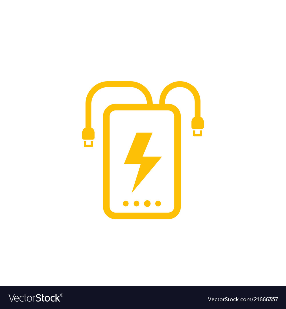 Power bank icon on white Royalty Free Vector Image