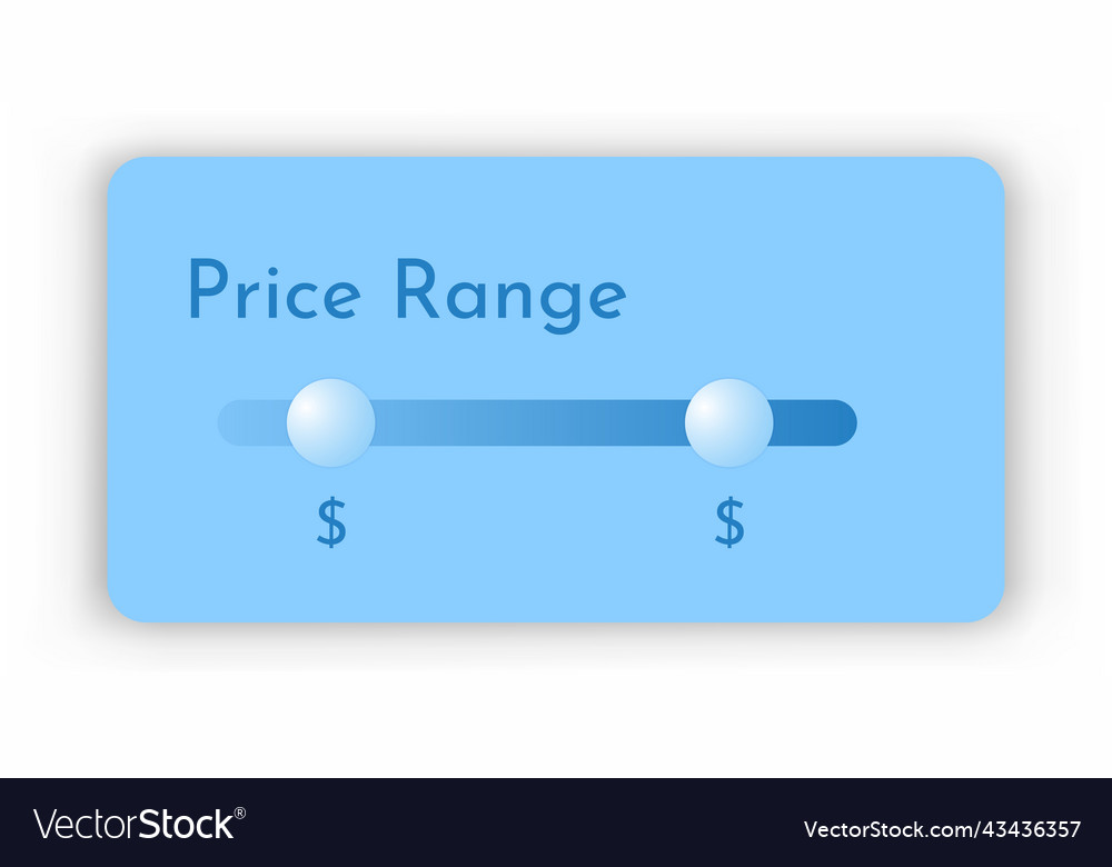 Price range filter for your ui ux design concept