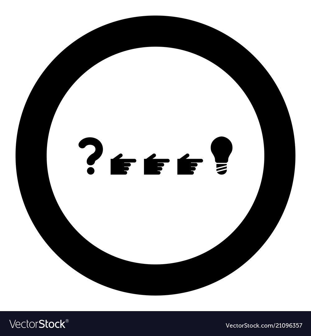 Problem solution concept icon black color