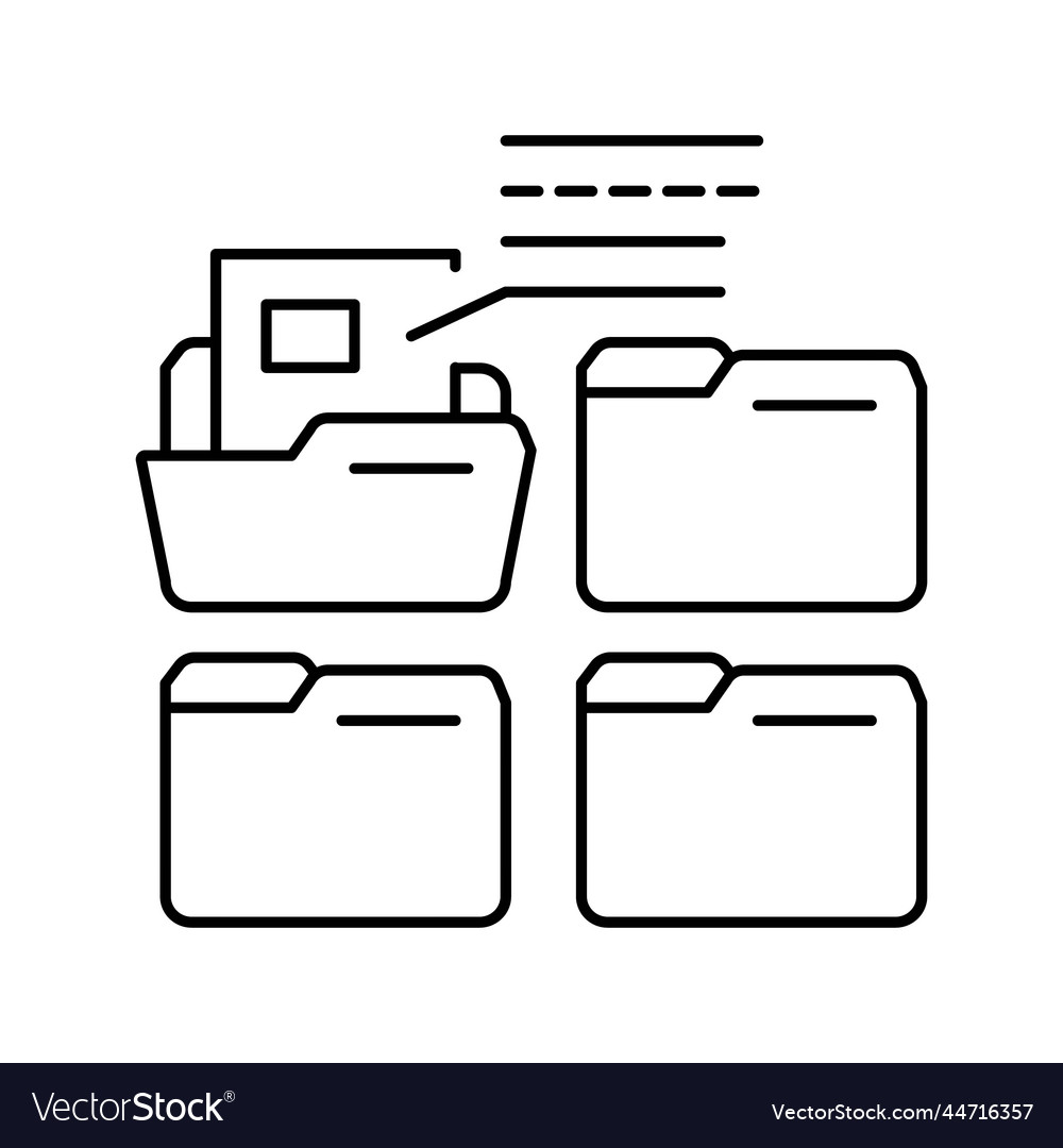 Project folder line icon