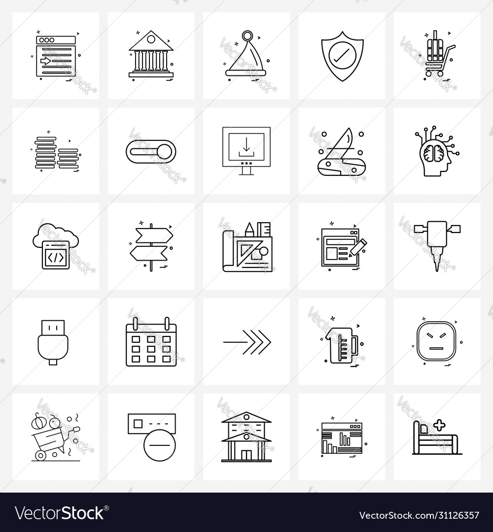 Set 25 simple line icons for web and print