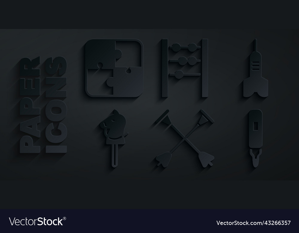 Set arrow with sucker tip dart toy horse vector image Set arrow with sucker tip dart toy horse