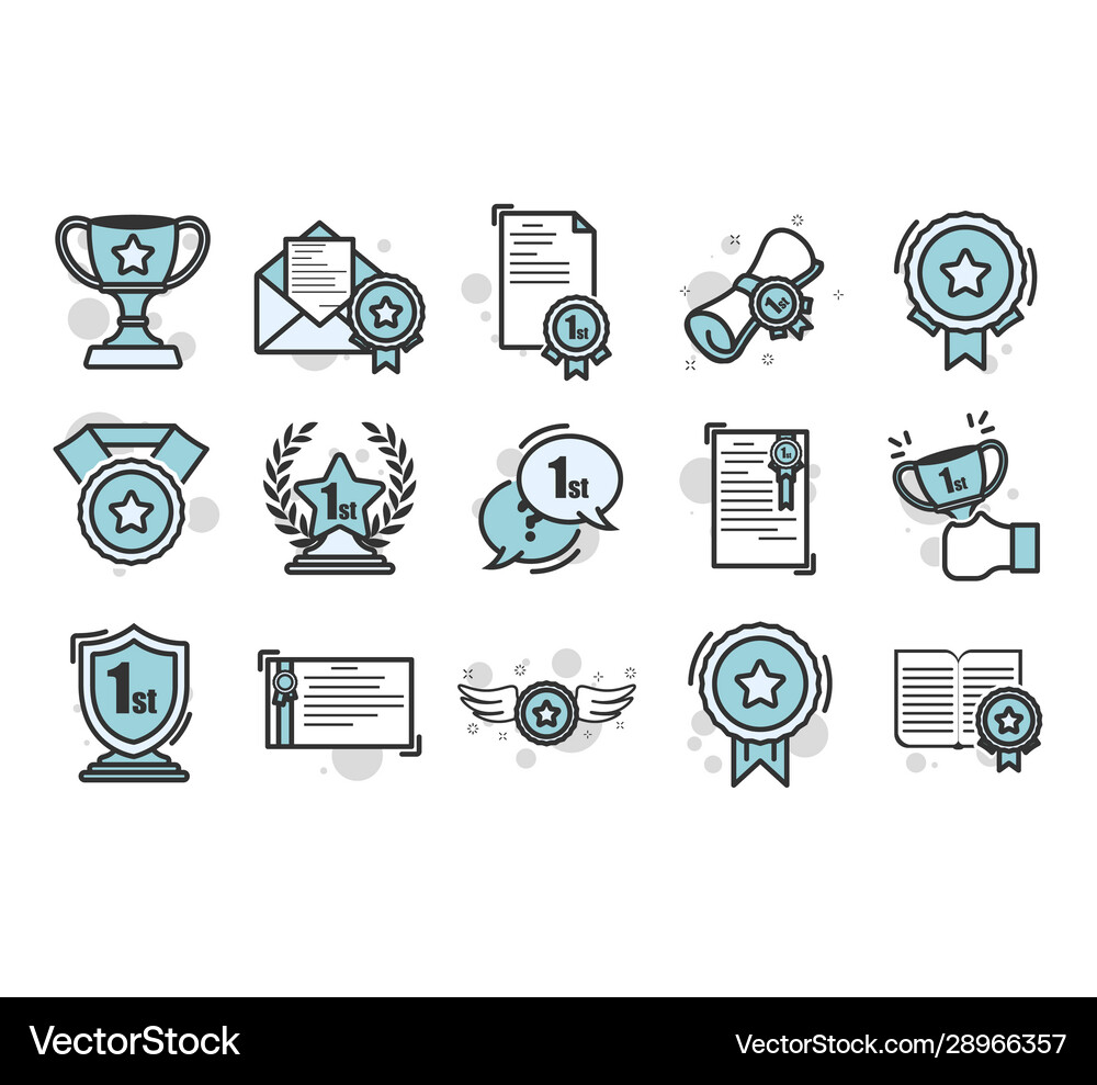 Set awards Royalty Free Vector Image - VectorStock