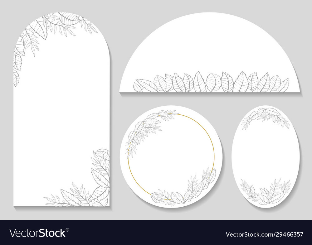 Set botanical frames in various shapes vector image Set botanical frames in various shapes